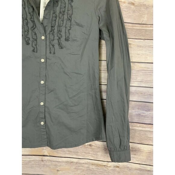 Old Navy Womens XS NWT Button Down Shirt Ruffled - Picture 2 of 9